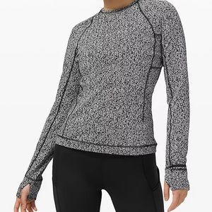 Lululemon | NWOT Warm Runderful Black and White Herringbone Warm Top, Size 6